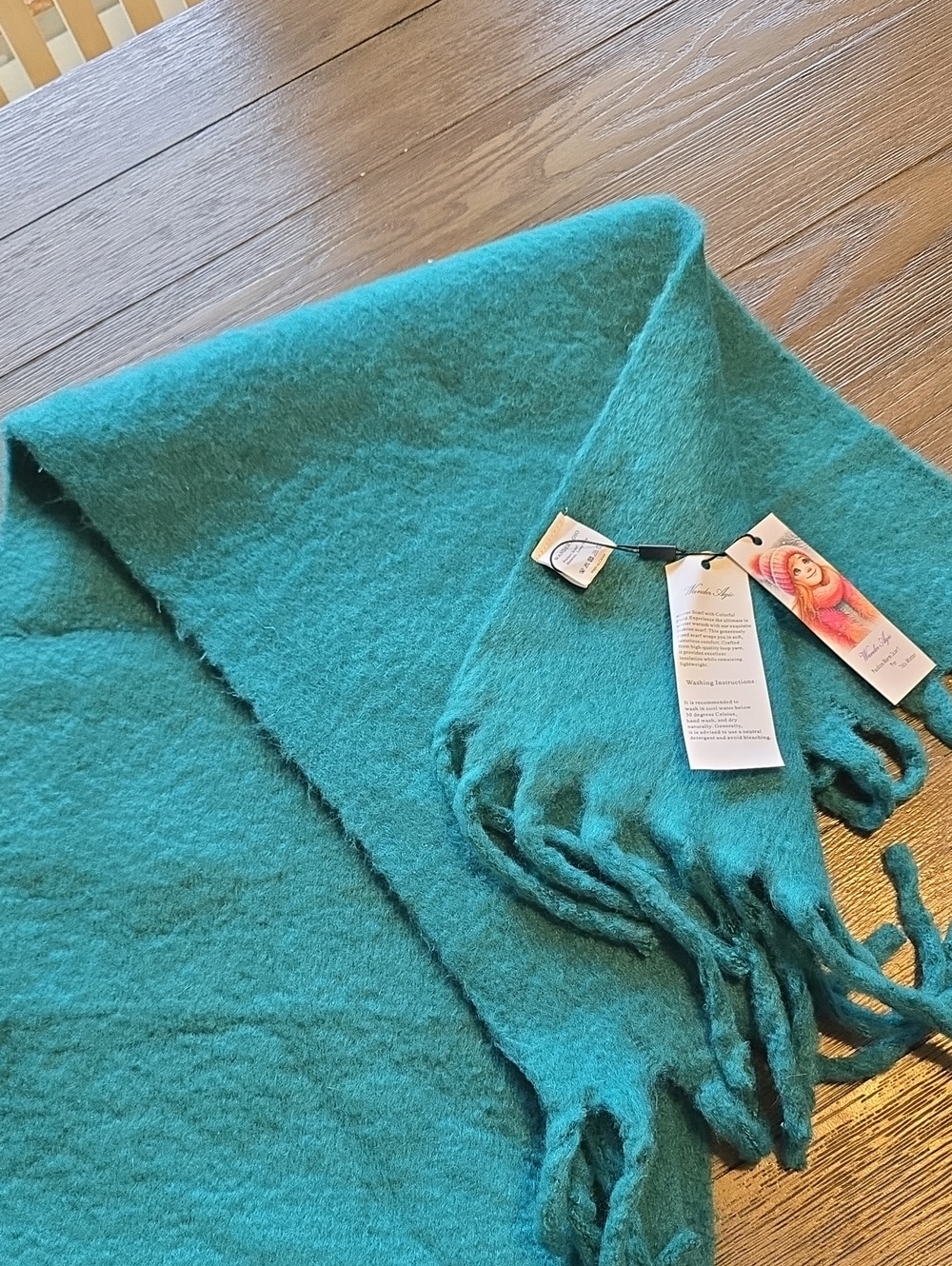 Wander Agio Soft Teal Fringed Scarf